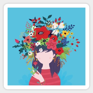 Flower head - Floral girly design Sticker